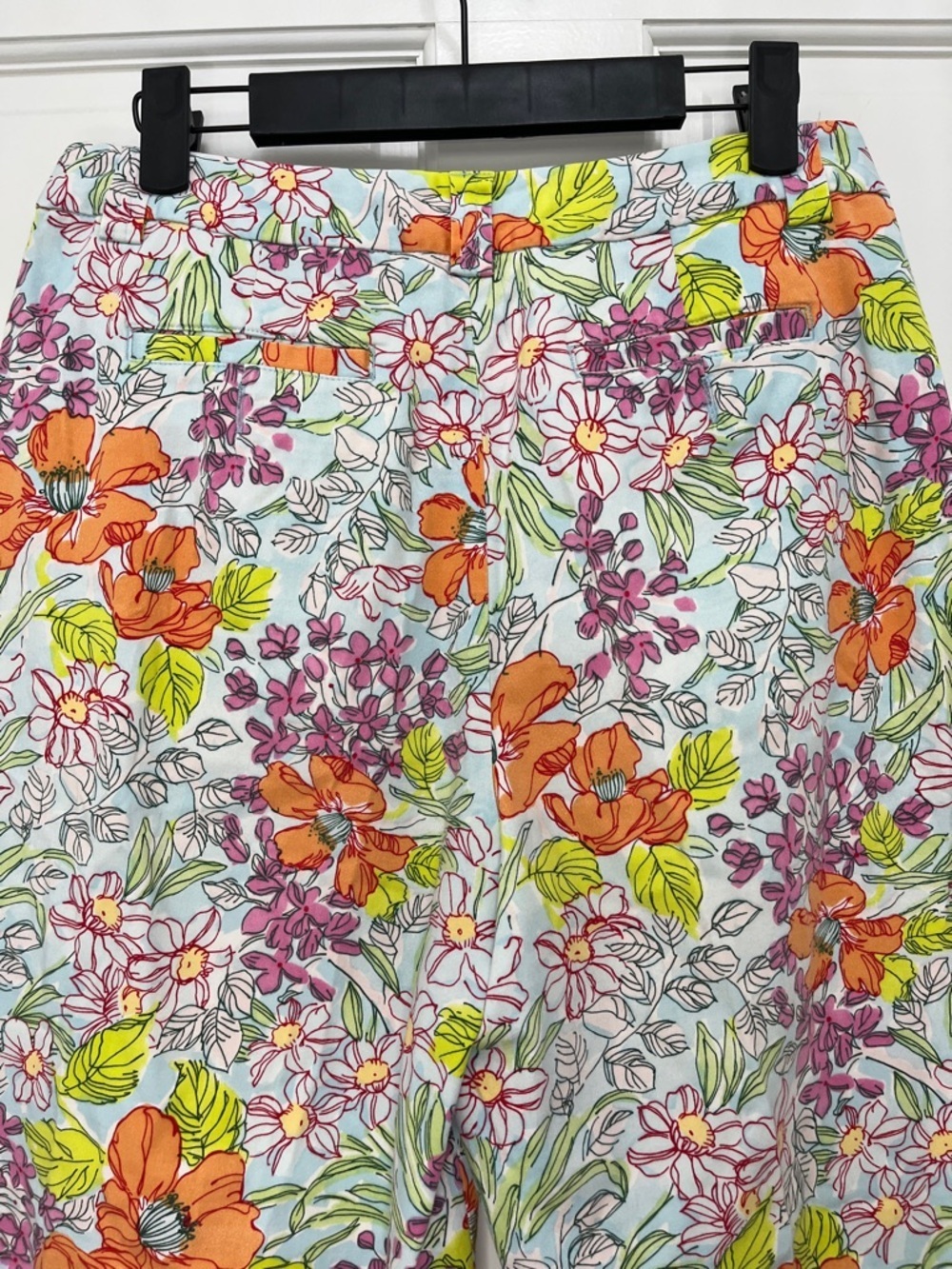 Talbots Stretch Cotton Blend Floral Watercolor Print Straight Leg Pants - Size 6 - Picture 8 of 11